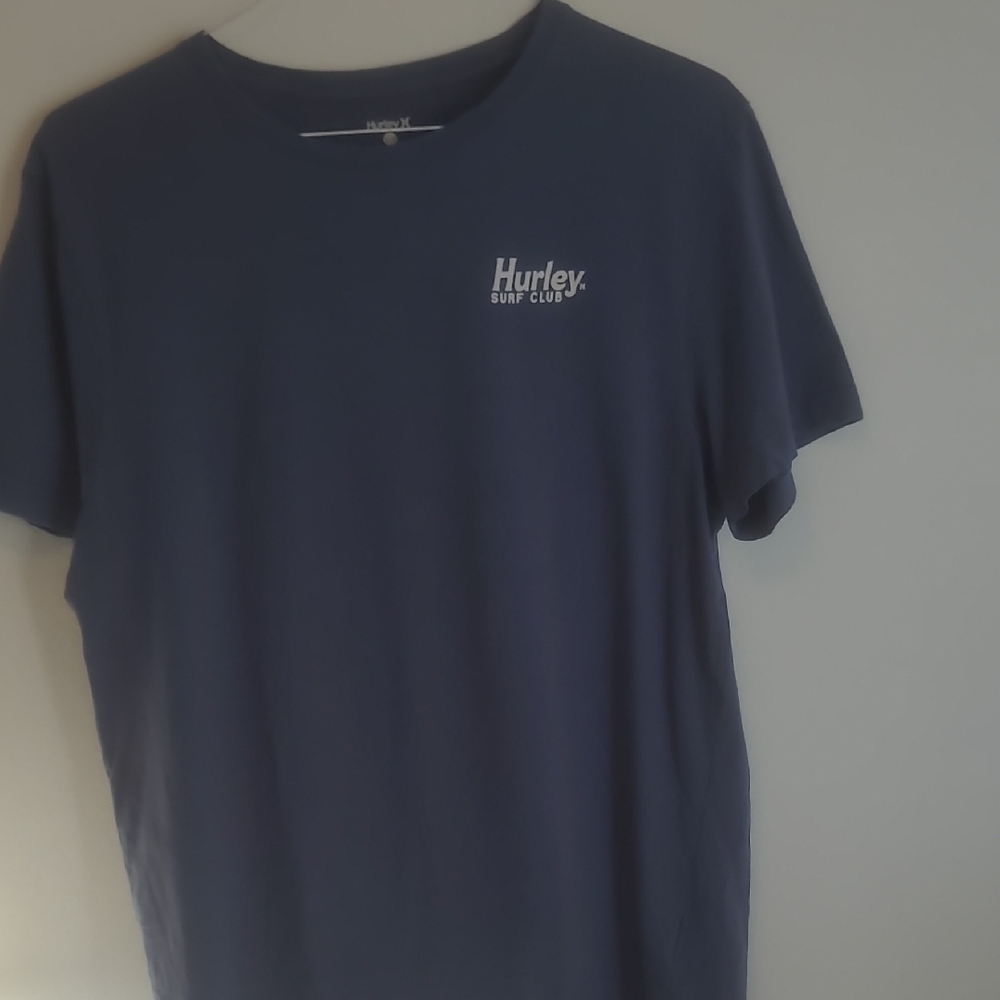 Hurley Surf Club Mens Tee Short Sleeve XL Blue With Graphic On Back